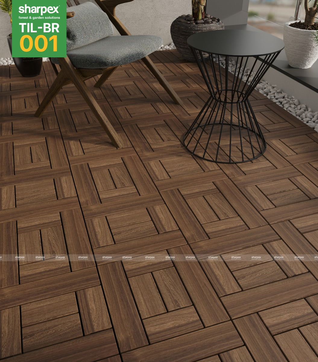 Teak Wood Deck Tiles - Brown (TIL-BR-001)