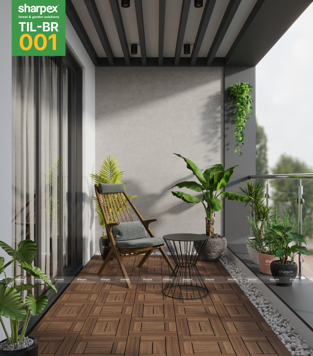 Teak Wood Deck Tiles - Brown (TIL-BR-001)
