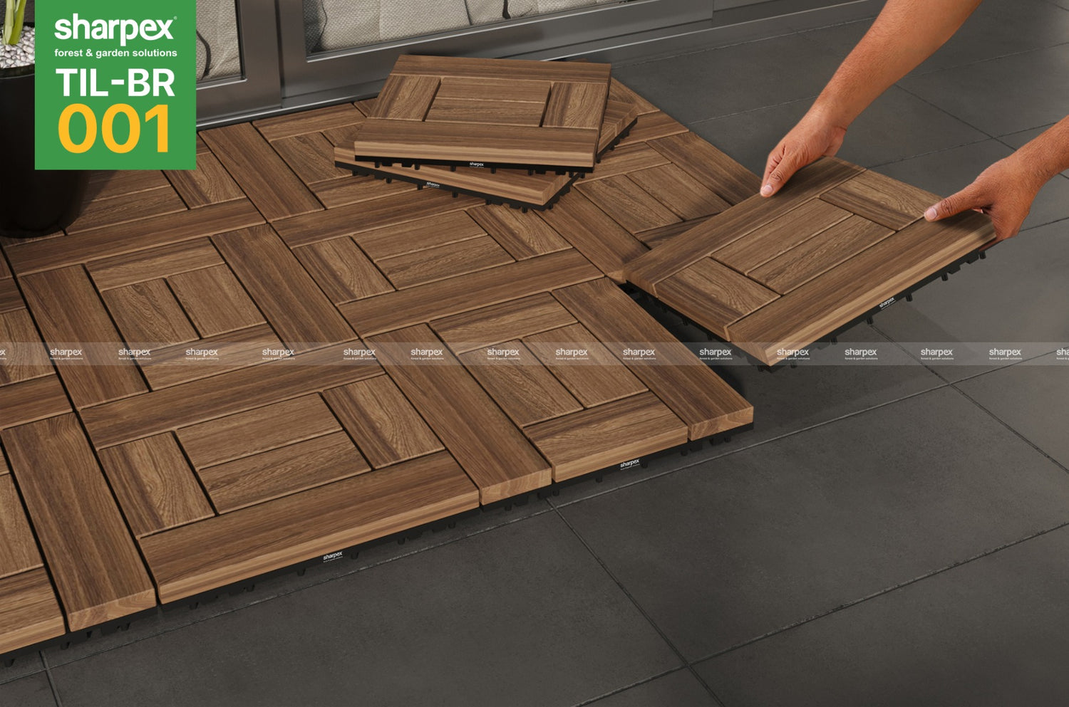 Teak Wood Deck Tiles - Brown (TIL-BR-001)