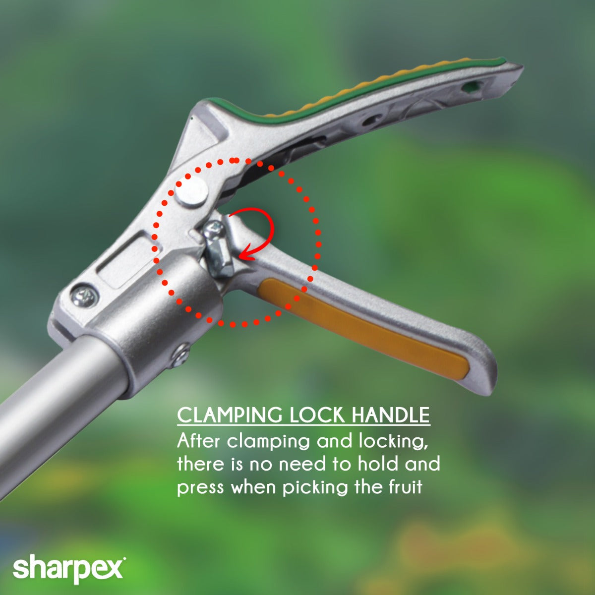 Sharpex Heavy Duty 4.4 Feet Long Reach Pruner Aluminum Telescopic Cut and Hold Pruner For Tree Branch Cutter & Trimming, Cutting Leaves, Fruit Picker | Cut Up to 2 Inch & Hold Easy Garden Pruning Tool