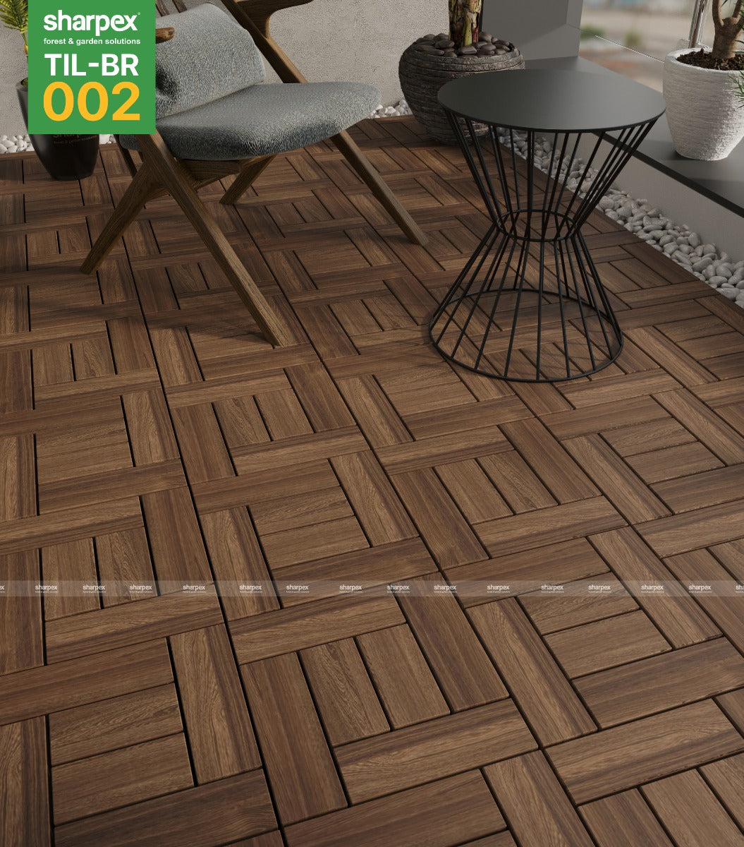 Teak Wood Deck Tiles - Brown (TIL-BR-002)