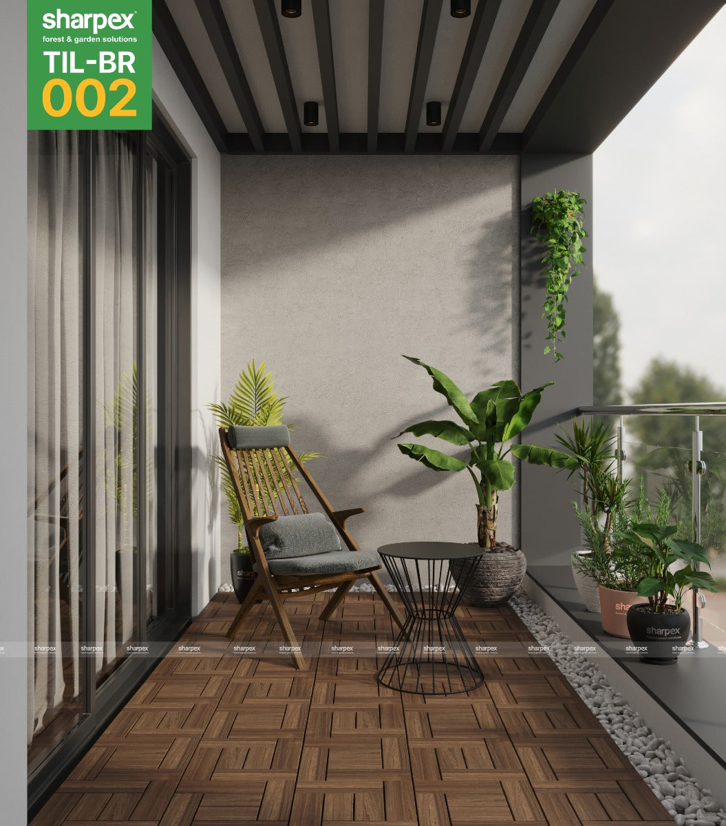 Teak Wood Deck Tiles - Brown (TIL-BR-002)