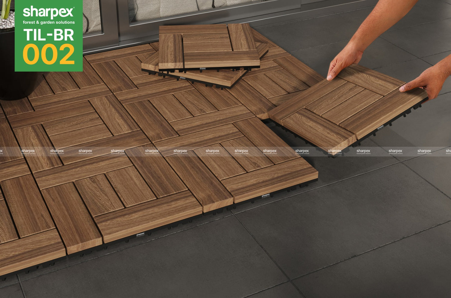 Teak Wood Deck Tiles - Brown (TIL-BR-002)