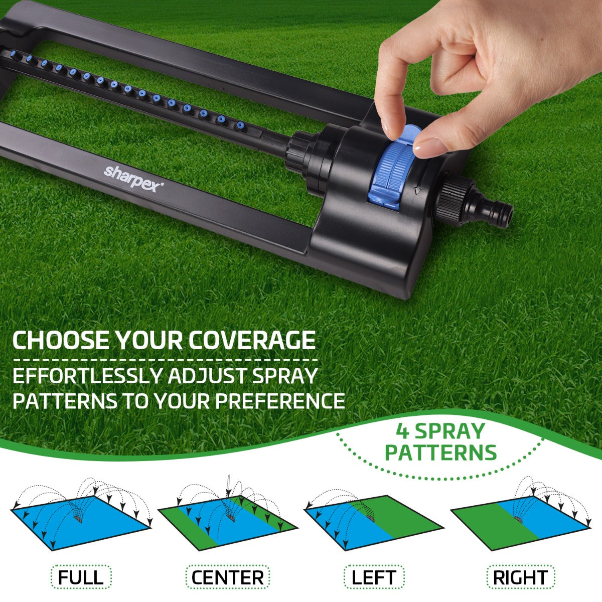 Heavy Duty Turbo Oscillating Sprinkler for Garden Watering