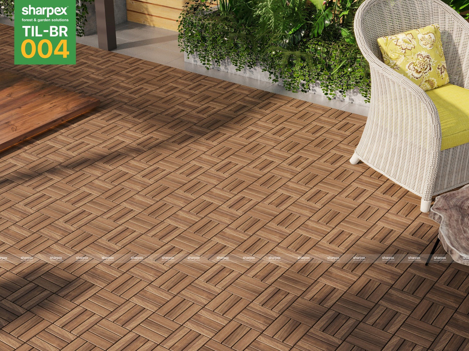 Teak Wood Deck Tiles - Brown (TIL-BR-004)