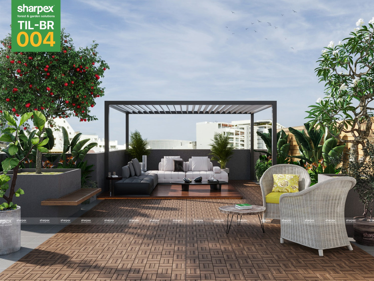 Teak Wood Deck Tiles - Brown (TIL-BR-004)