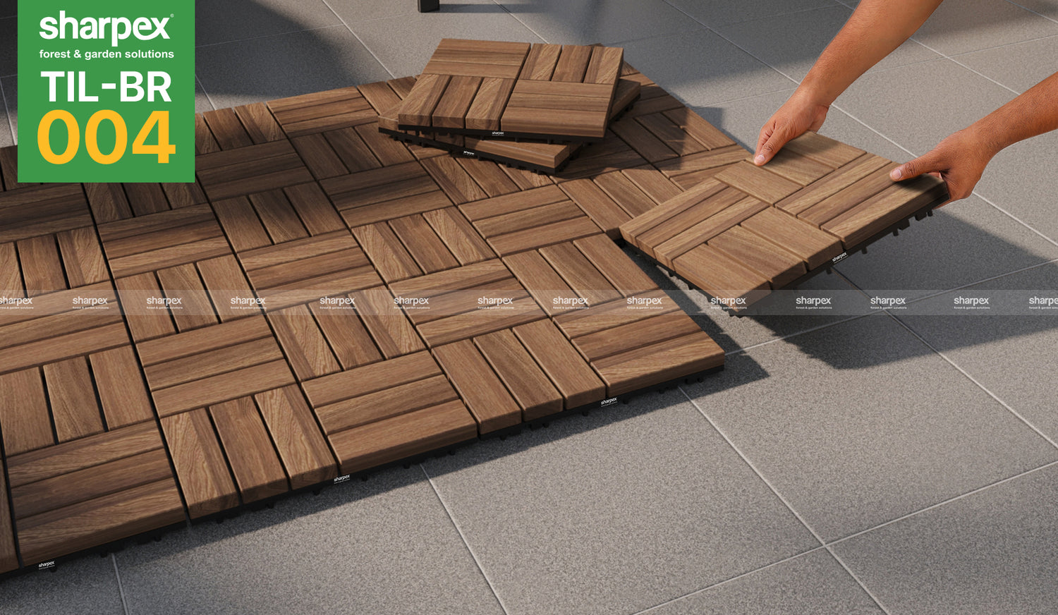 Teak Wood Deck Tiles - Brown (TIL-BR-004)