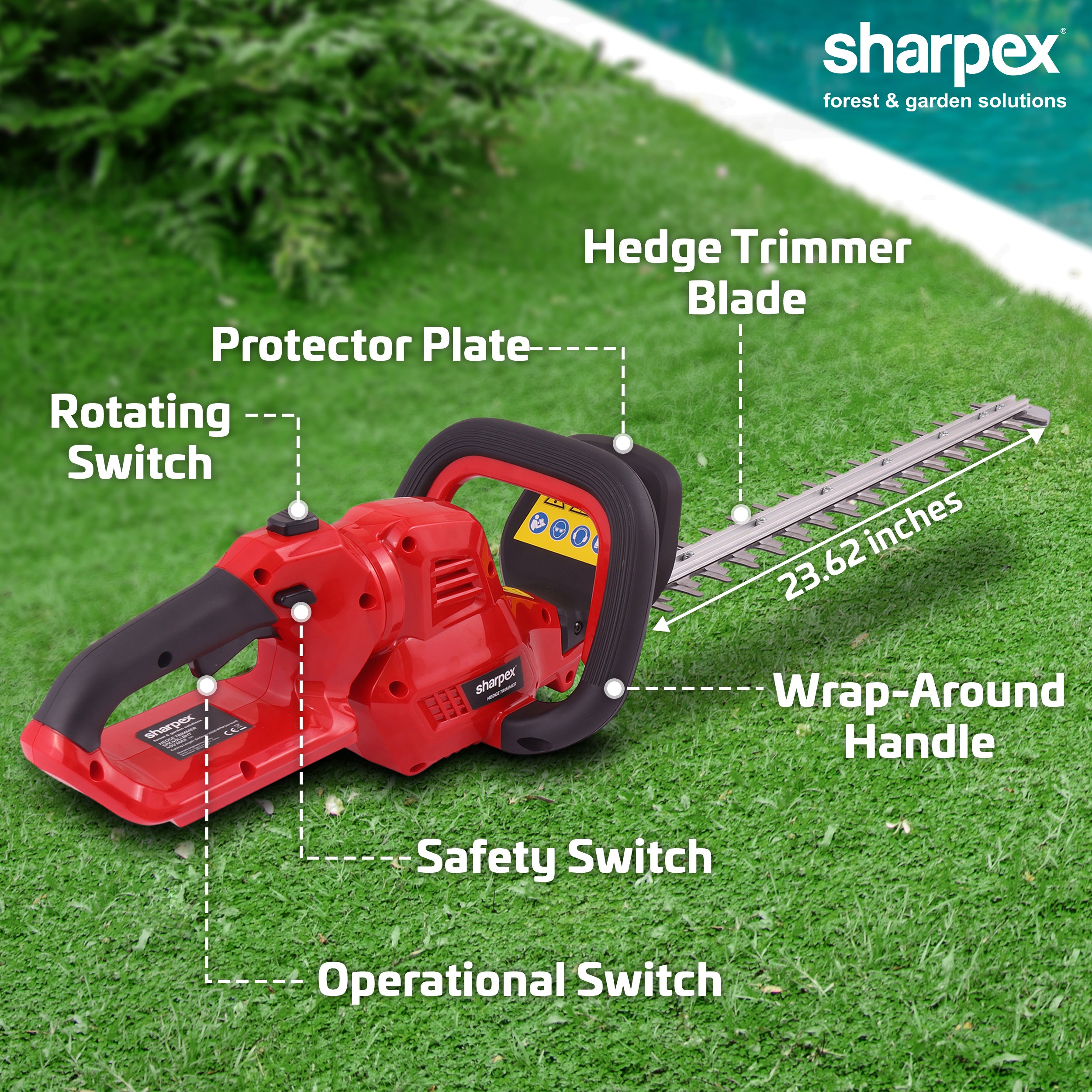 Cordless Hedge Trimmer 40V - Battery Operated