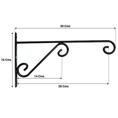 Metal Wall Bracket - Black- 4 PC  (CO4-BRK-BL-008)