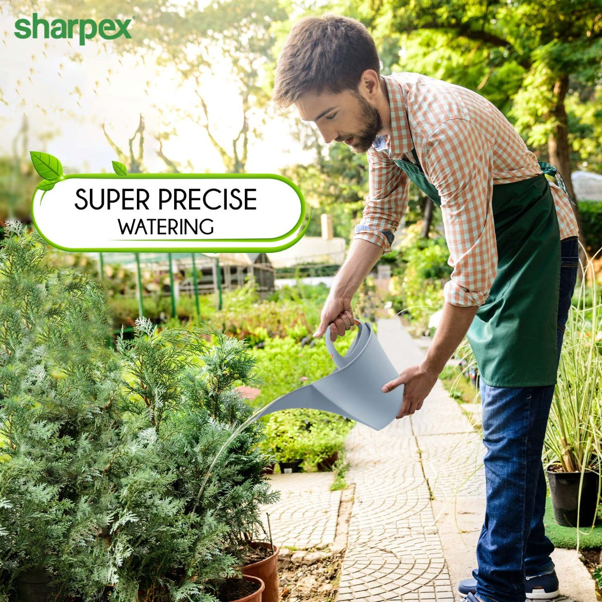 Modern & Decorative Long Tip Watering Can (2L) for Home Gardening | Grey