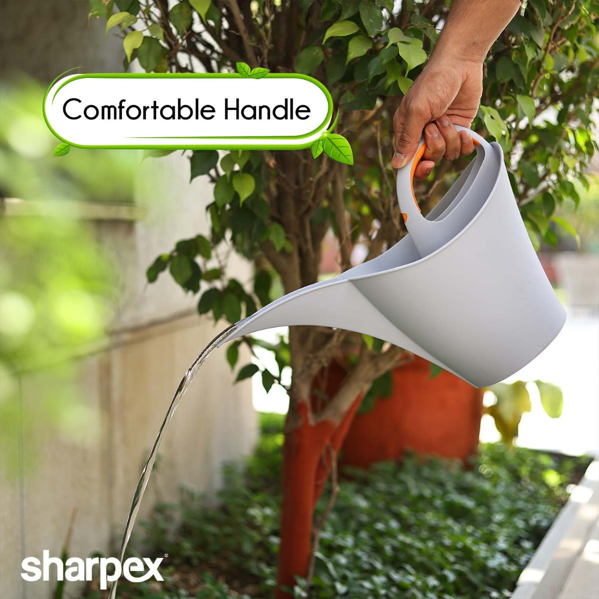 Modern & Decorative Long Tip Watering Can (2L) for Home Gardening | Grey