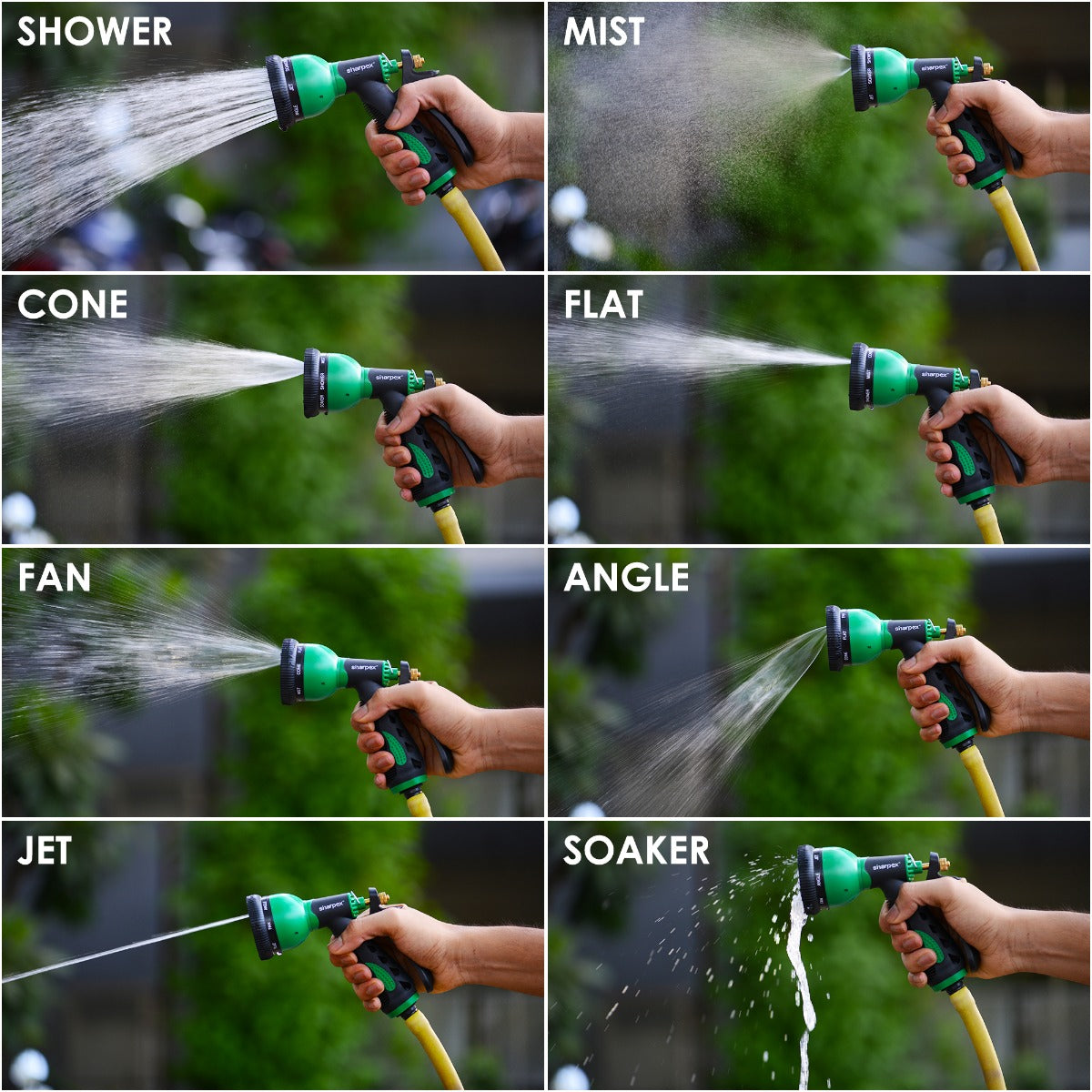 Hose Nozzle with 8 Patterns
