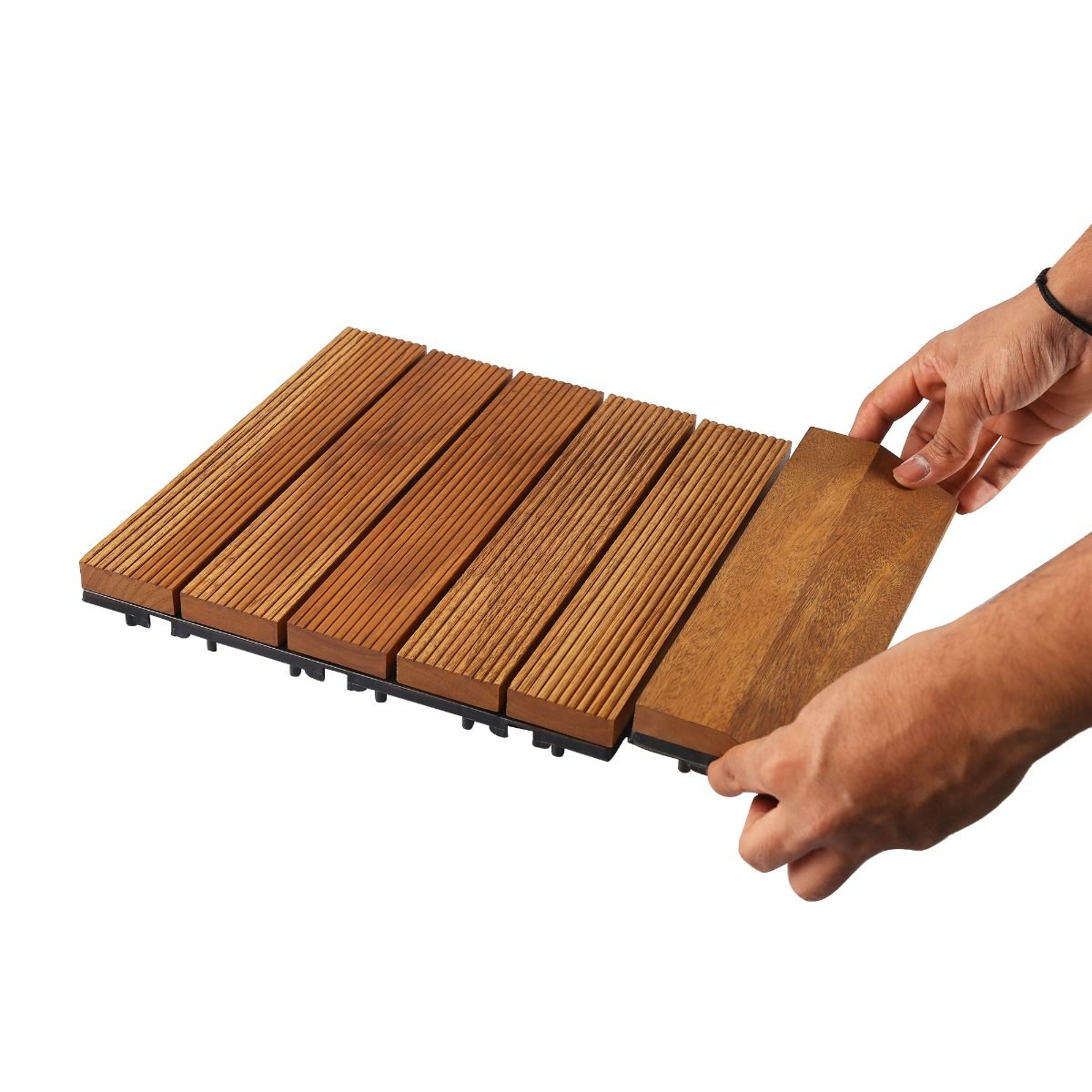 Teak Wood Deck Tiles - Brown (TIL-BR-018)
