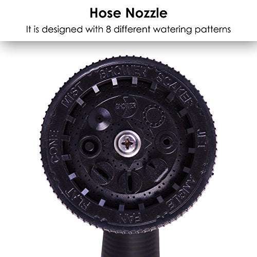 Sharpex Combo Of 8 Mode High Pressure Water Gun Nozzle Spray And 10 MT Yellow Hose Pipe For Garden Hose, Lawn, Car Washing, Bike Washer, Pets cleaning Sprinkler Water Gun - Heavy Duty 8 Mode Sprayer Nozzle For Pipe (Black and Green) (CO-HOSE-001)