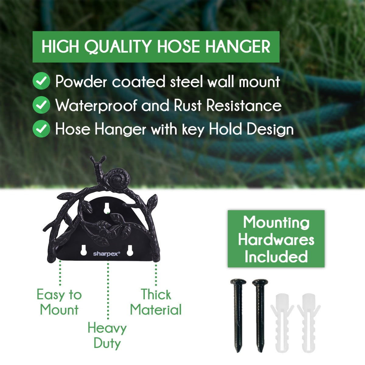 Heavy Duty Metal Portable Hose Pipe Holder Only (HOS-BL-025)