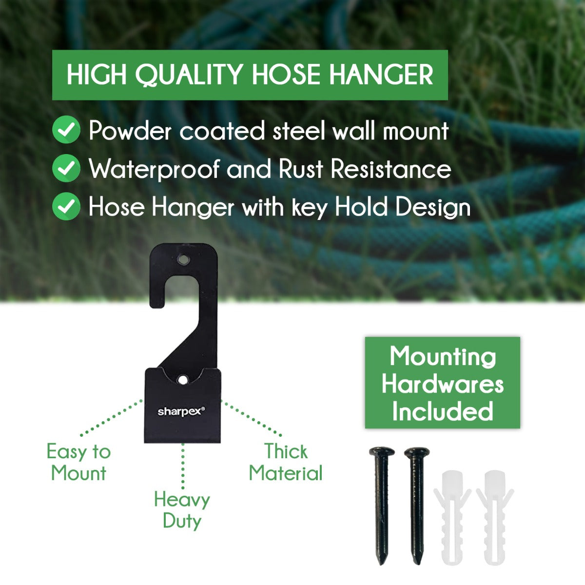 Sharpex DIY Wall Mount Watering Hose Holders, Designer Style Antique Hose Hanger for Garden, Hotel, Backyard and Outdoor Wall Mount Hose Hanger Only