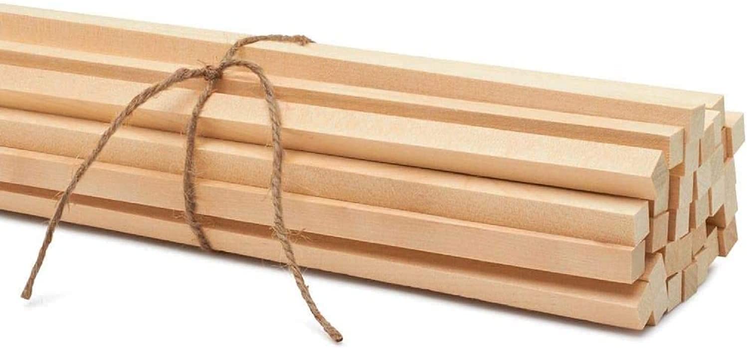 3 Feet Wooden Support Sticks for Plants - 12 PC (CO12-WS-BR-001)