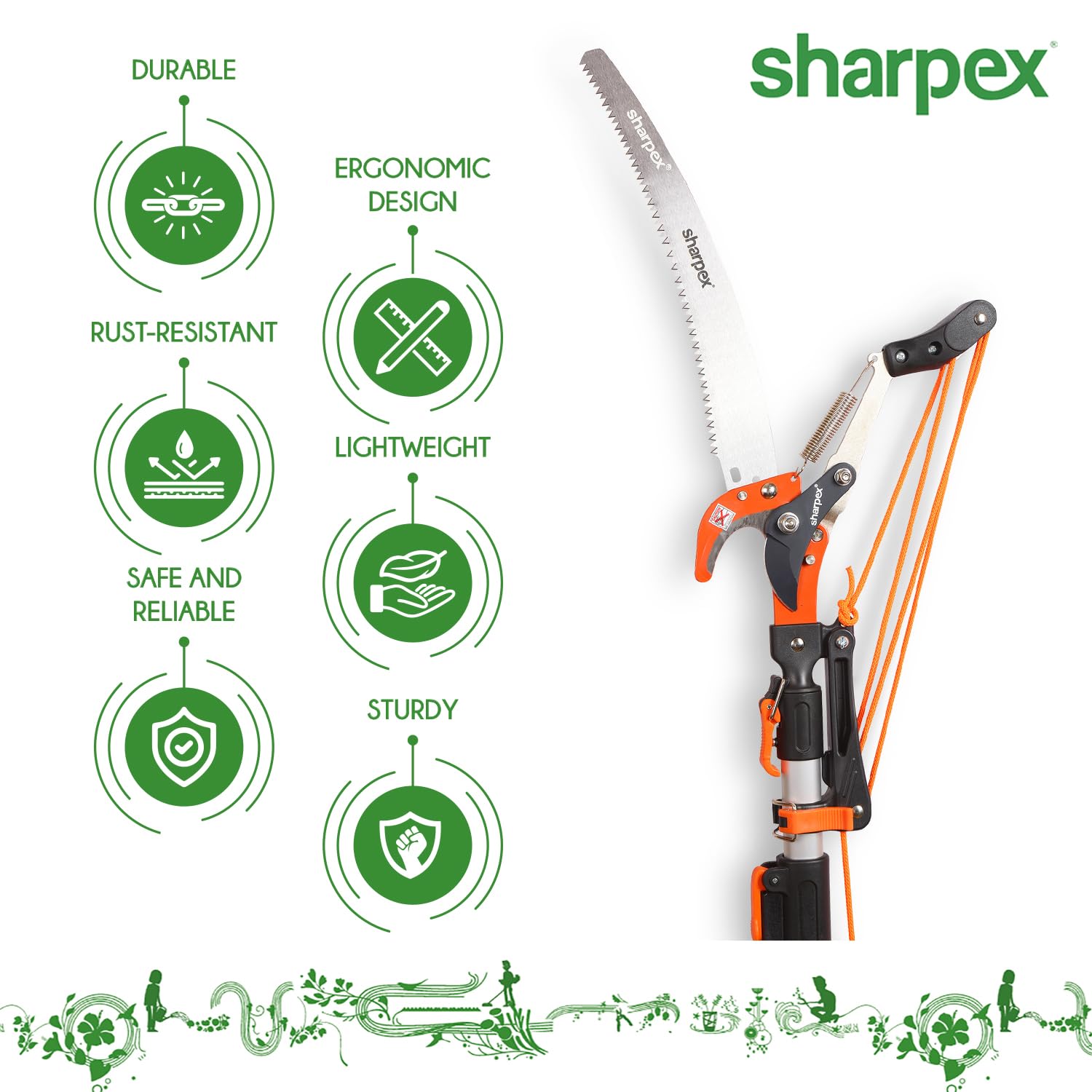 Sharpex 11 feet 3 Stage Telescopic Long Cutter for Tree Pruning