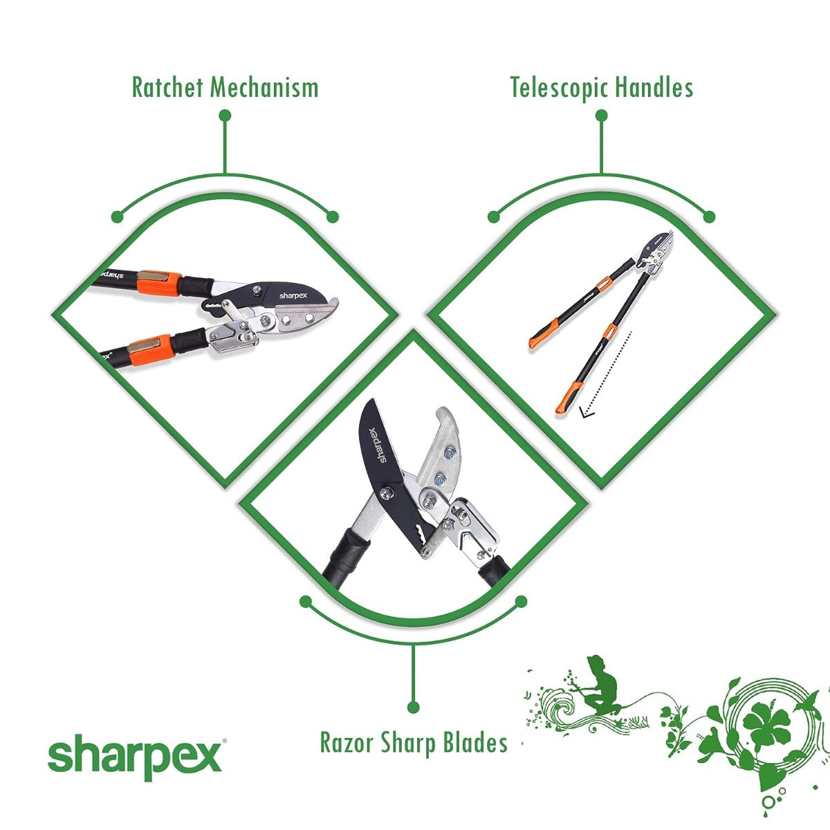 Ratcht Anvil Lopper with Telescopic Handles