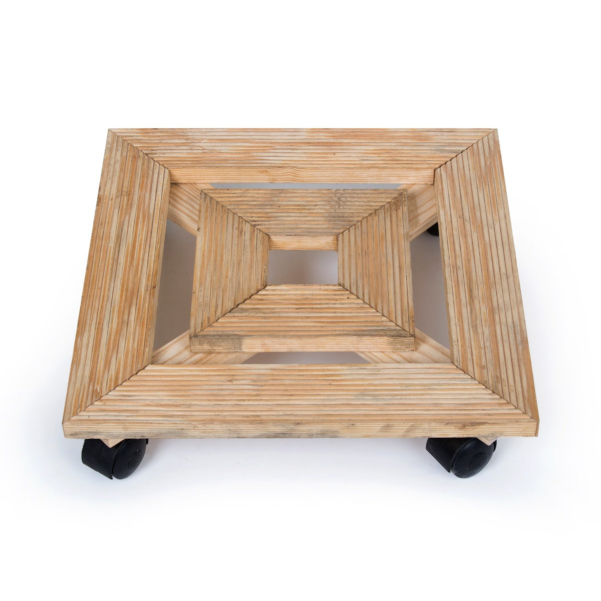 Wooden Trolley - Brown - Set of 4 (CO4-TRL-BR-014)