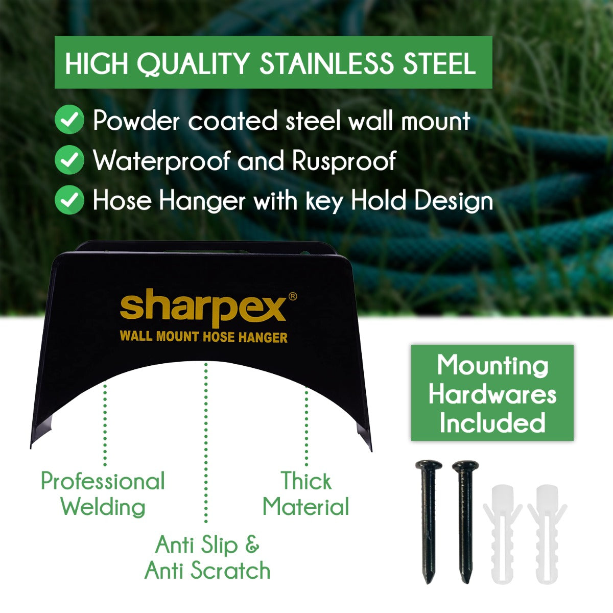 Wall Mount Hose Hanger - Black (CO-HOS10-BL-002)