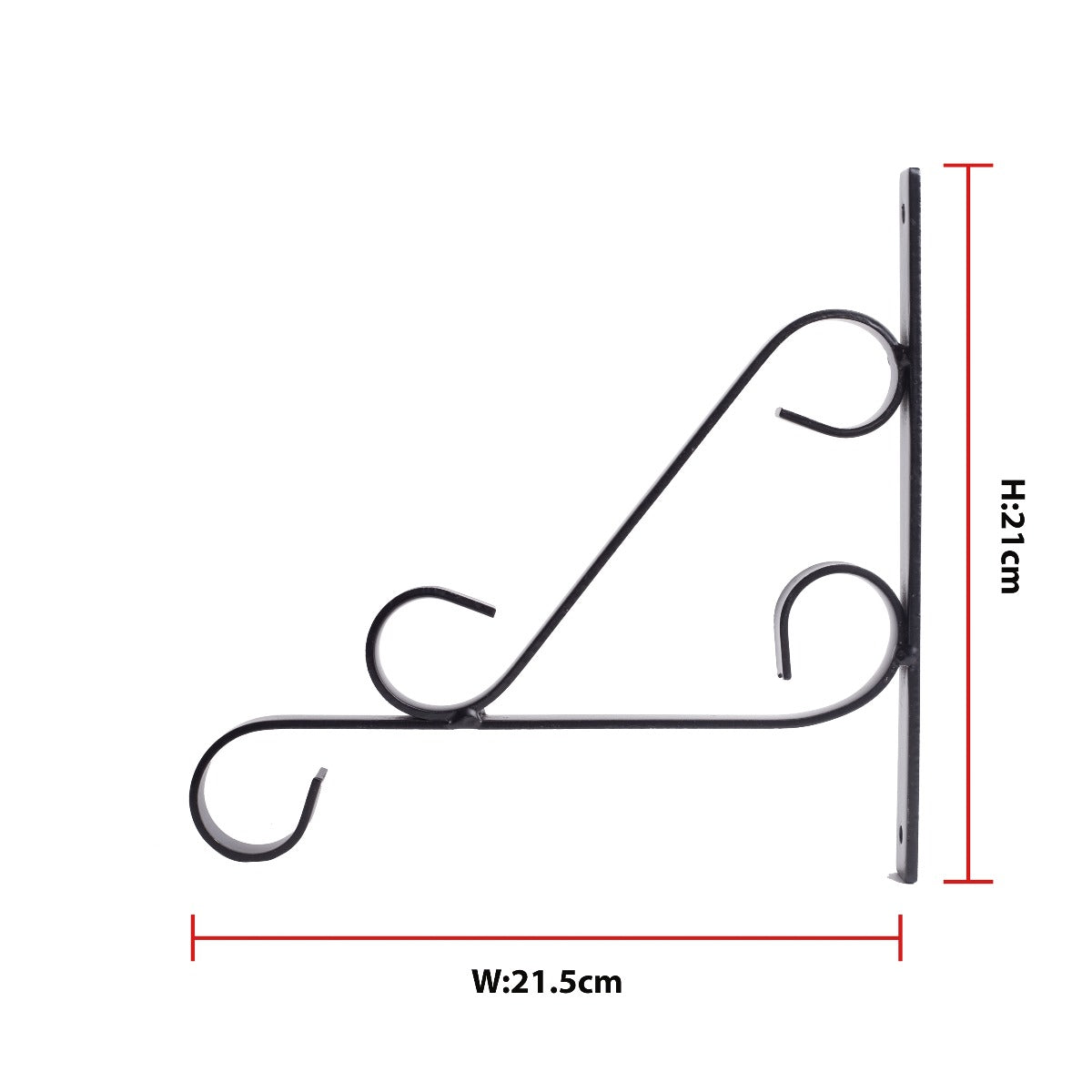 Metal Wall Bracket - Black- 4 PC (CO4-BRK-BL-016)