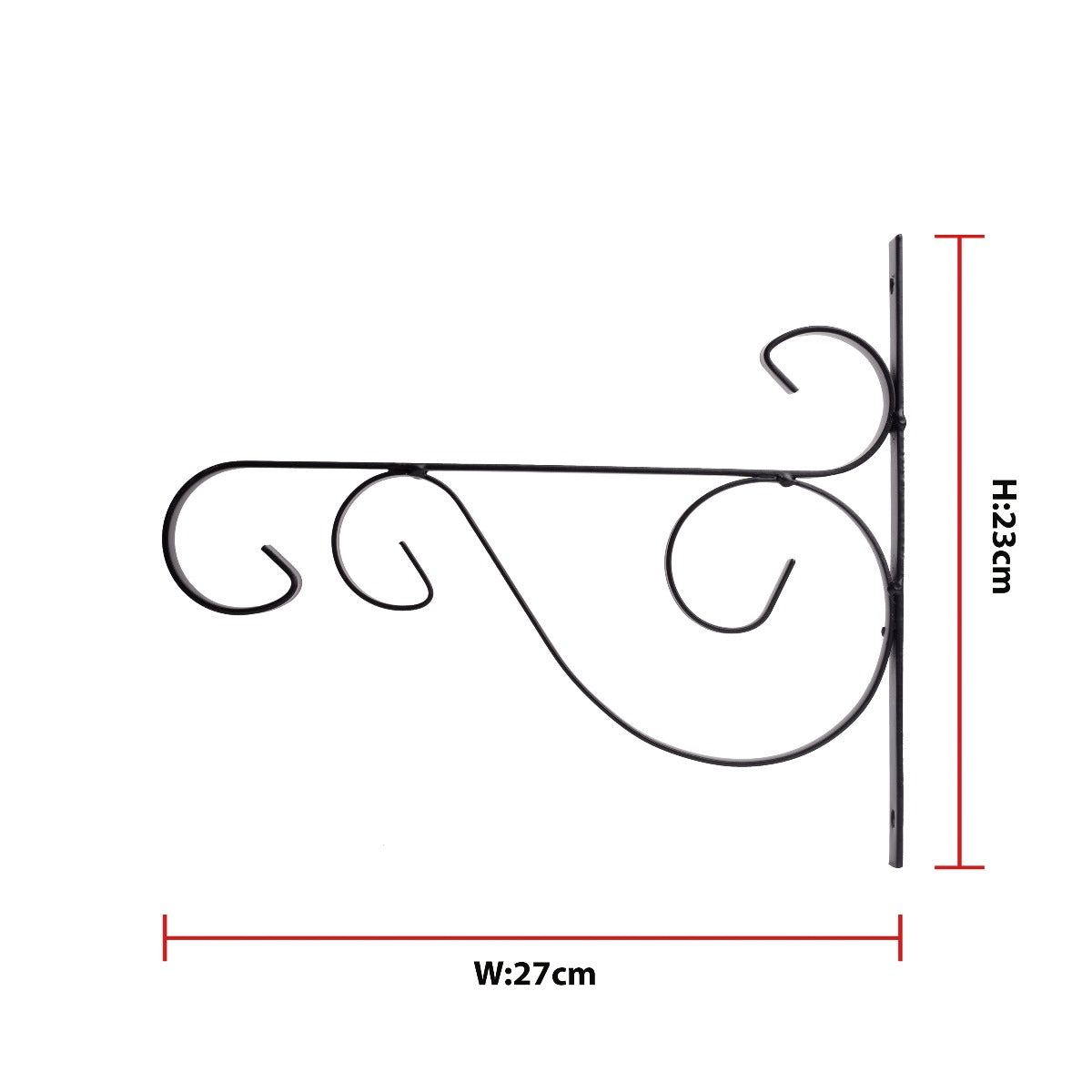 Metal Wall Bracket - Black- 4 PC  (CO4-BRK-BL-017)