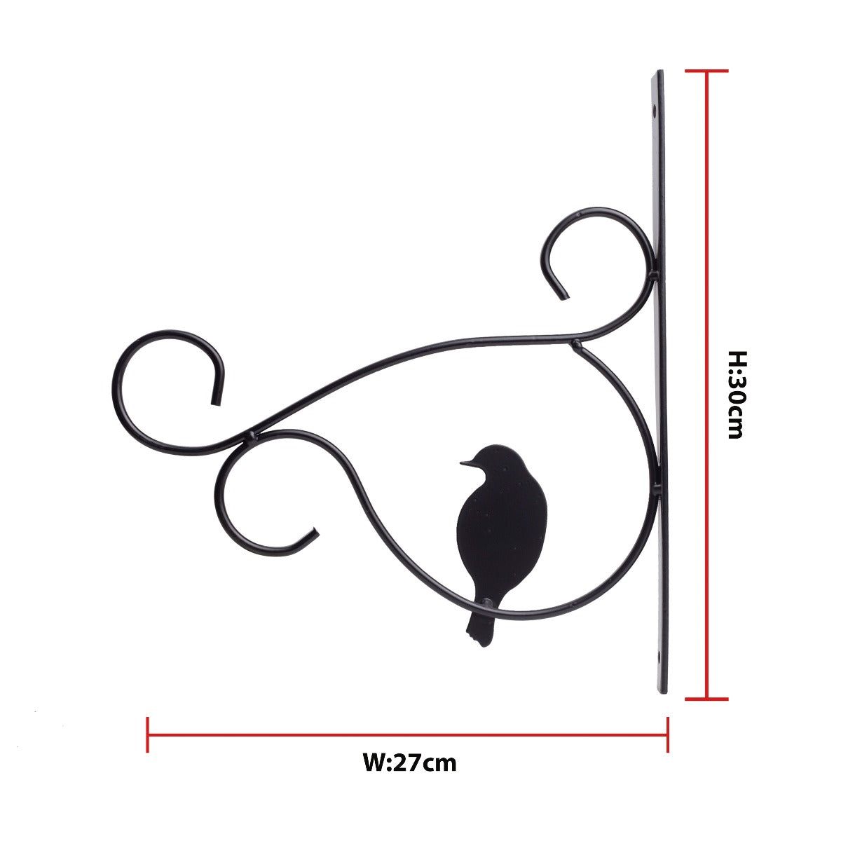 Metal Wall Bracket - Black- 4 PC  (CO4-BRK-BL-019)