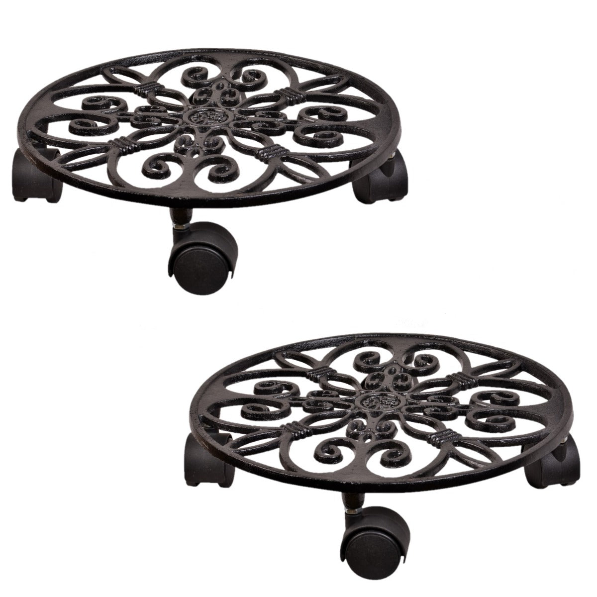 Metal Trolley - Black - Set of 2 (CO-TRL-BL-004)