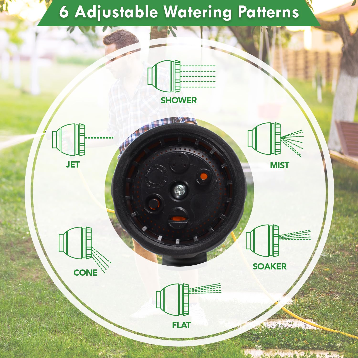 Sharpex Combo Of 10 Meter 0.5 Inch Hose Pipe and High-Pressure Water Gun Nozzle Spray Garden Hose, Lawn, Car, Bike Washing, Pets cleaning Sprinkler Water Gun Heavy Duty Lightweight, Durable & Flexible (CO-HOSE-NOS-YL-001-N)