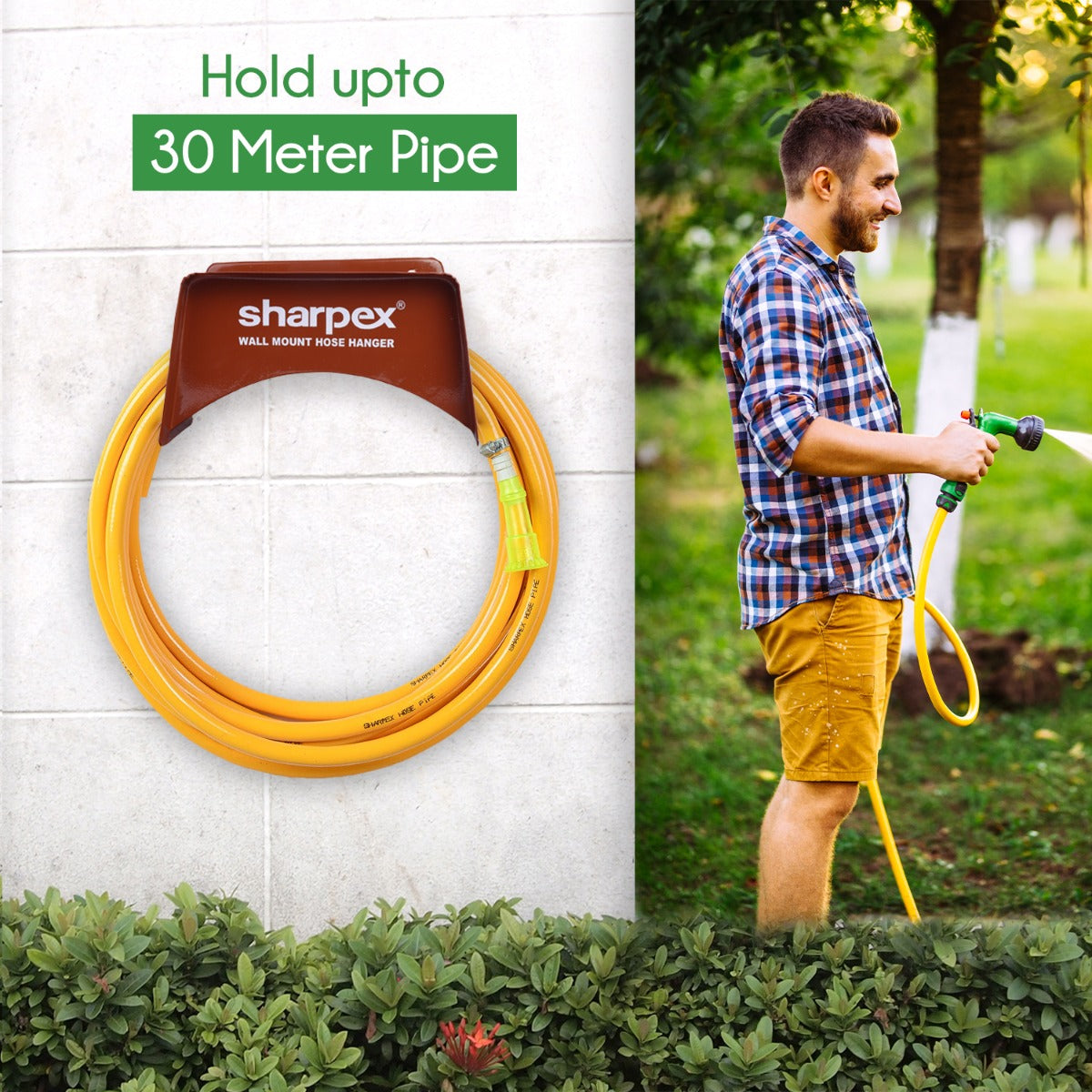 Heavy Duty Steel Portable Irrigation Watering Hose Holder Only (Dark Brown)
