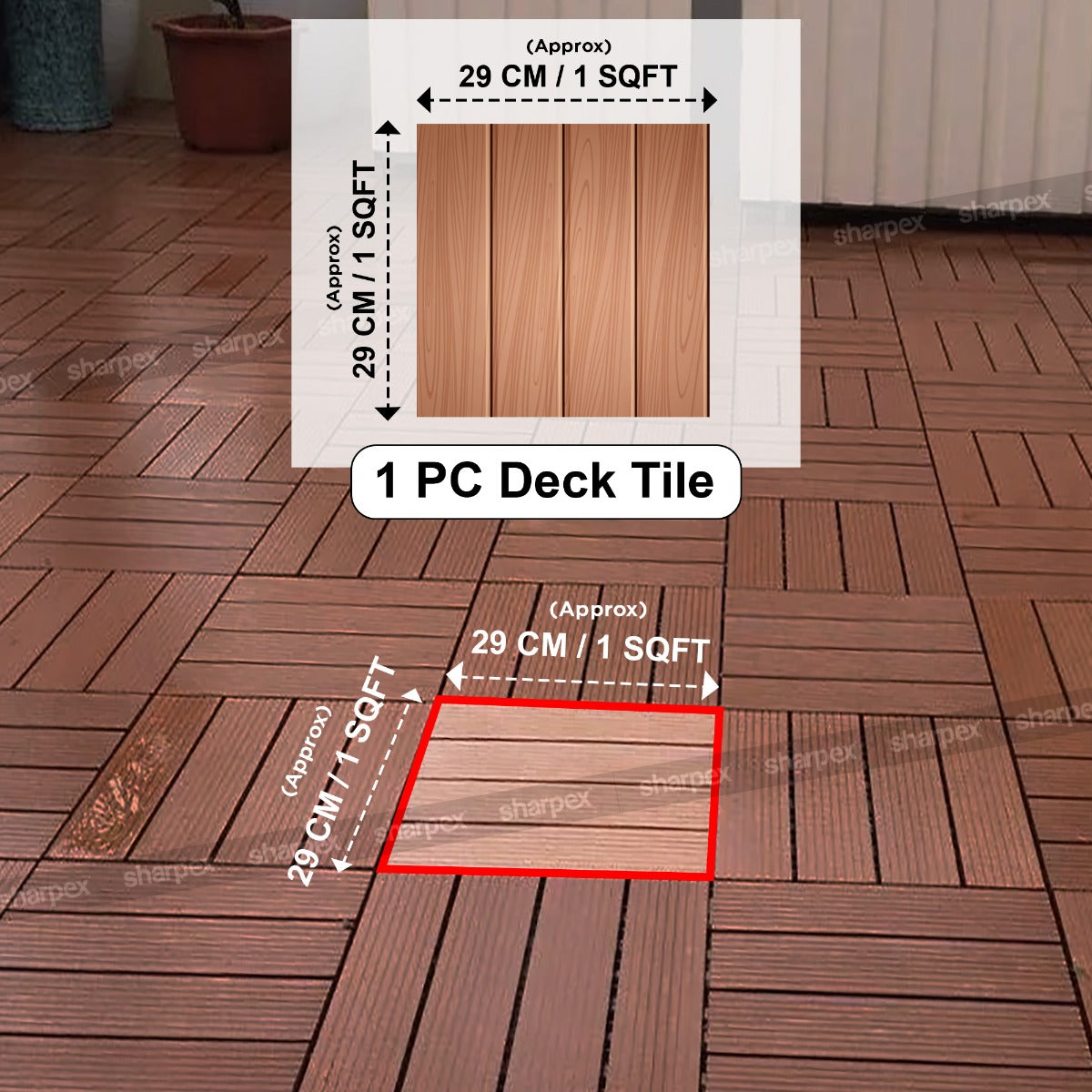 WPC Deck Tiles (TIL-GY-010)