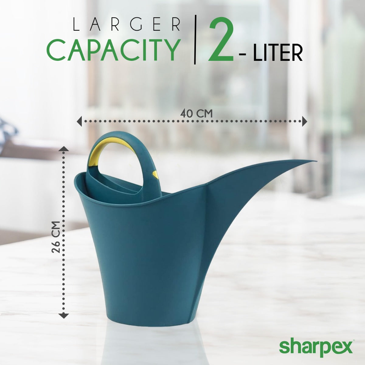 Modern & Decorative Long Tip Watering Can (2L) for Home Gardening | Blue