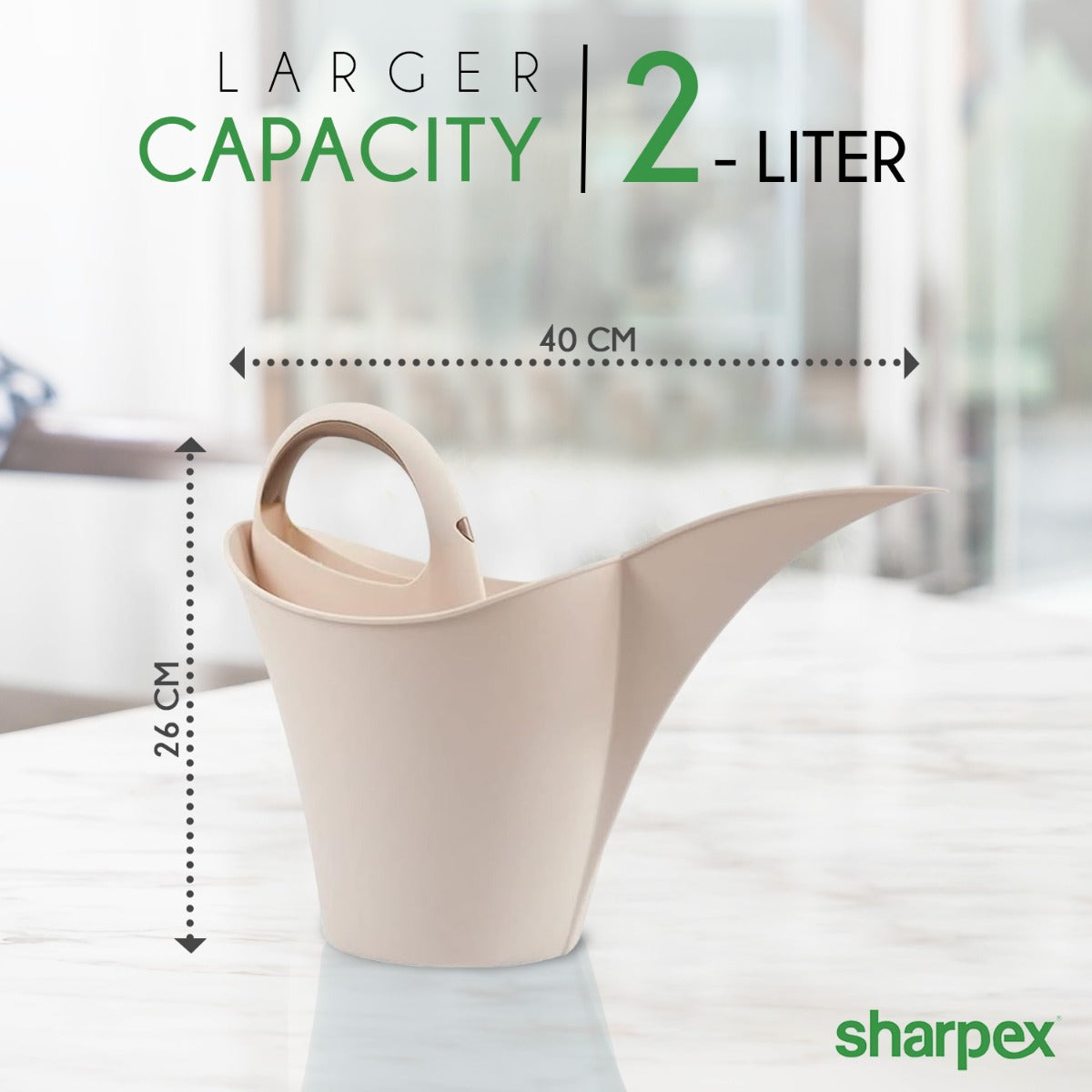 Modern & Decorative Long Tip Watering Can (2L) for Home Gardening | Pink