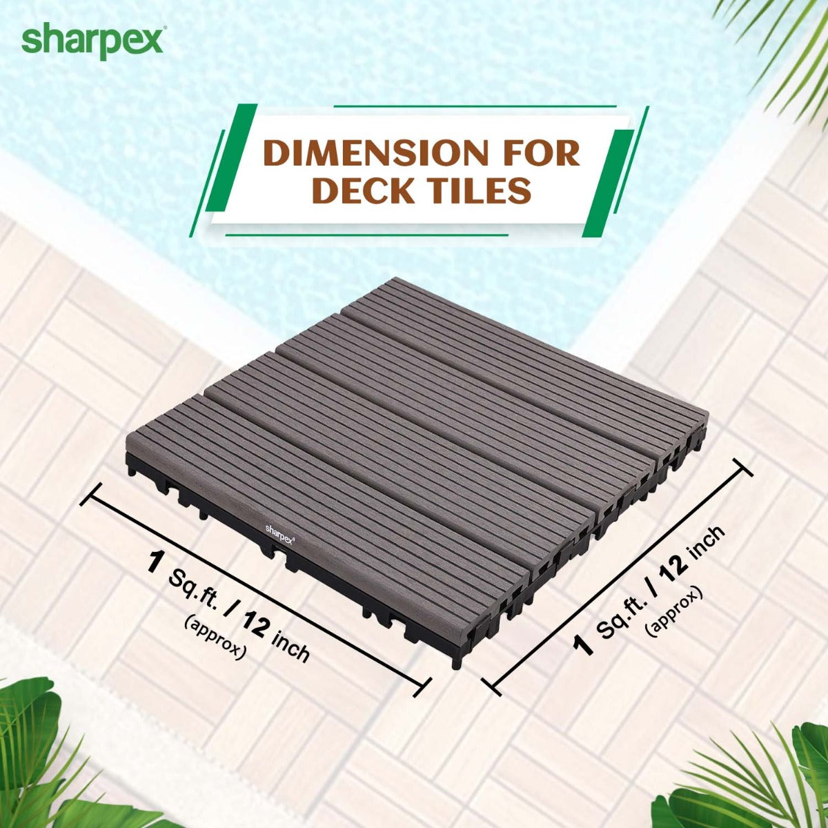 WPC Deck Tiles (TIL-GY-010)