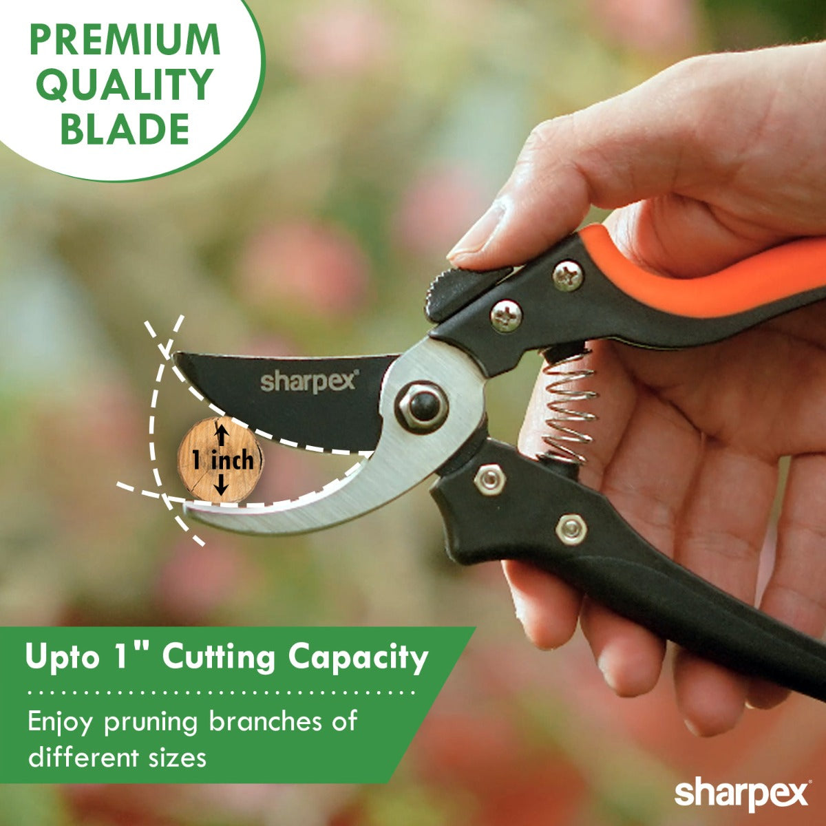 Heavy Duty 8 Inch Garden Bypass Pruning Shears