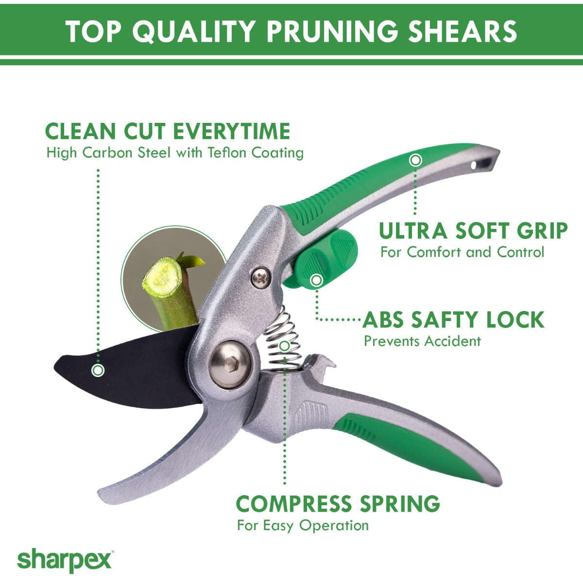 Heavy-Duty Bypass Professional Pruning Shears