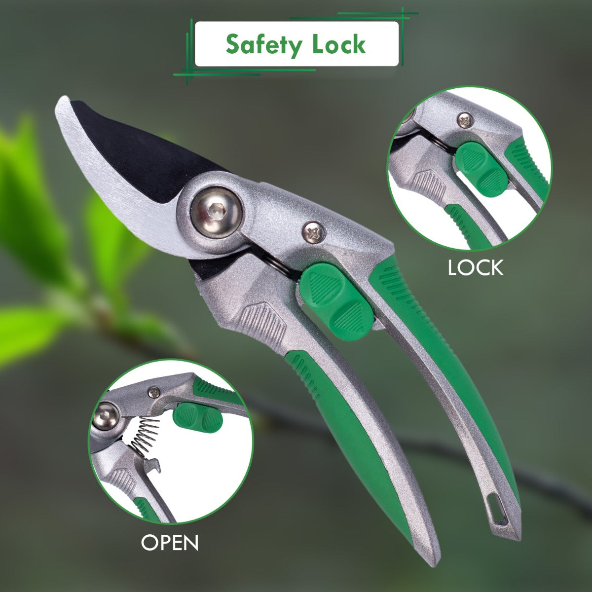Heavy-Duty Bypass Professional Pruning Shears
