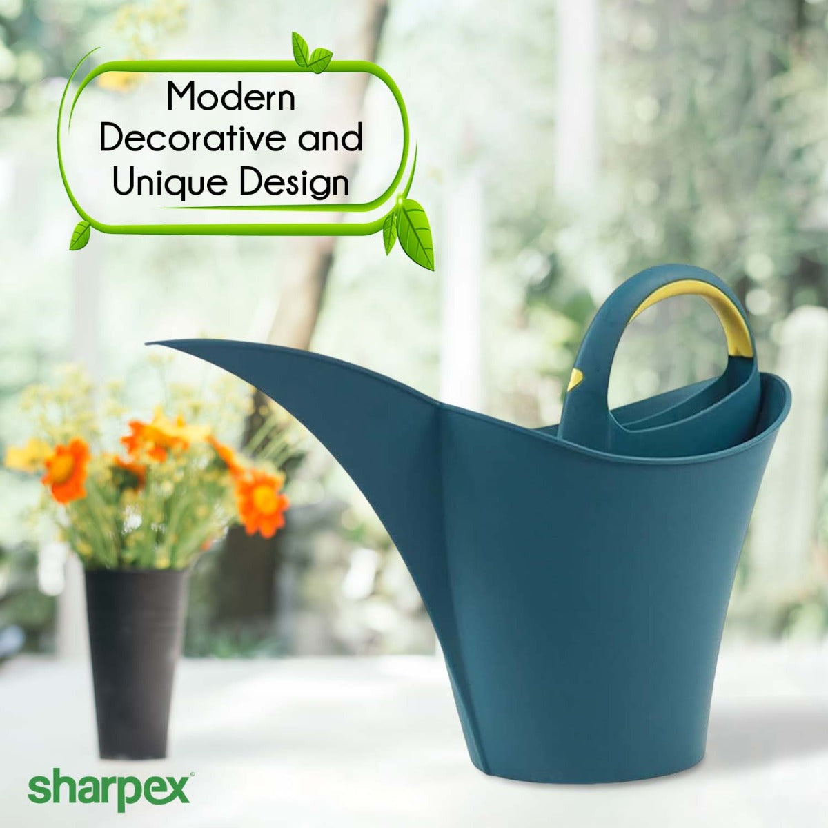Modern & Decorative Long Tip Watering Can (2L) for Home Gardening | Blue