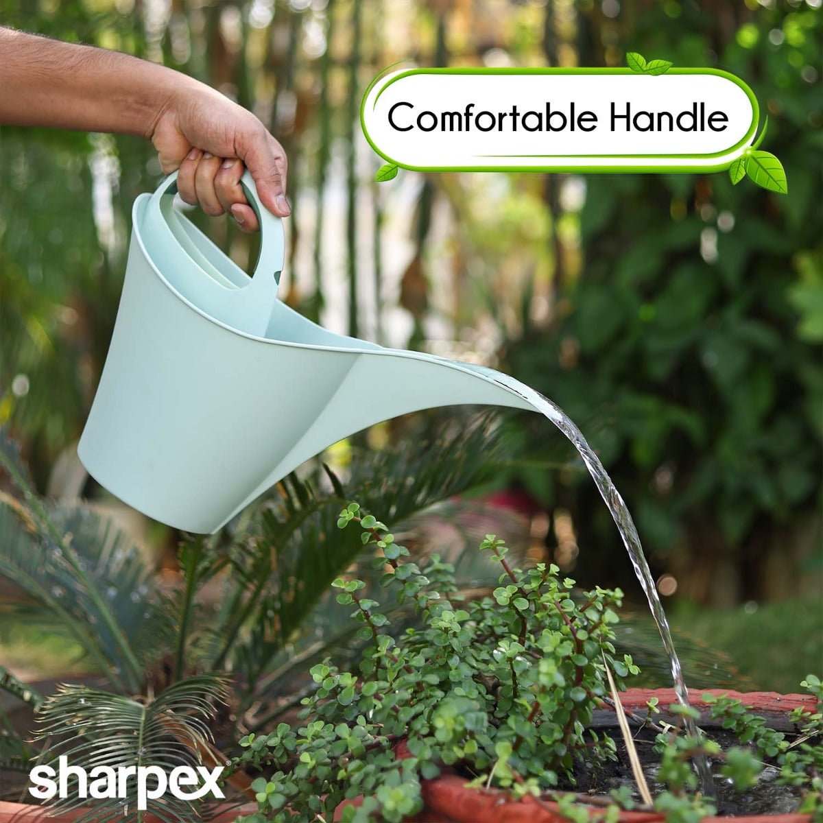 Modern & Decorative Long Tip Watering Can (2L) for Home Gardening | Green