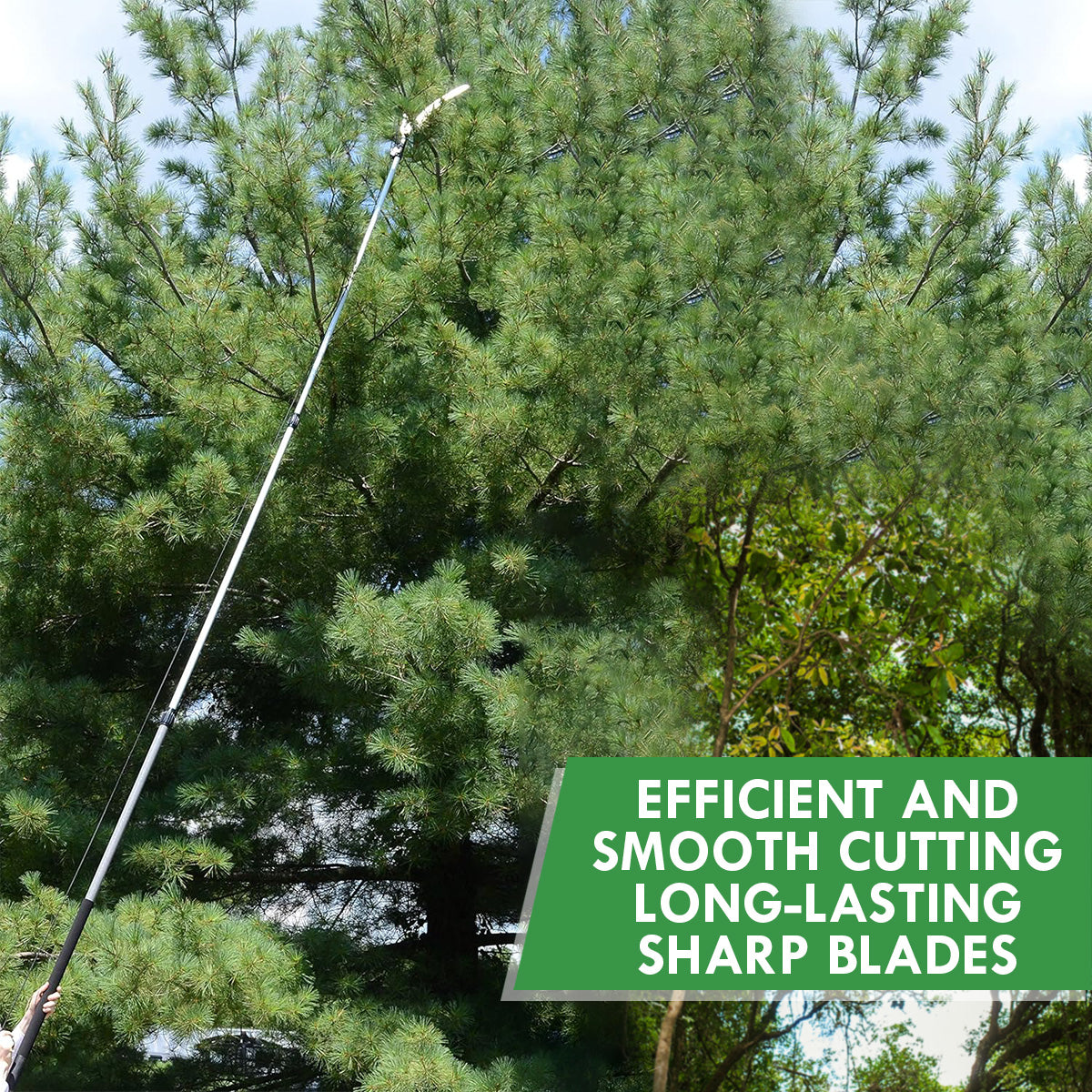 Sharpex 3 Stage Telescopic Long Cutter for Tree | 18 Feet Tree Pole Pruner Handle Adjustable (8 feet To 18 feet) Pruning Saw for Branch Long Reach Tree Trimming, and Patio Trees Branches Cutting (LC3-fba)