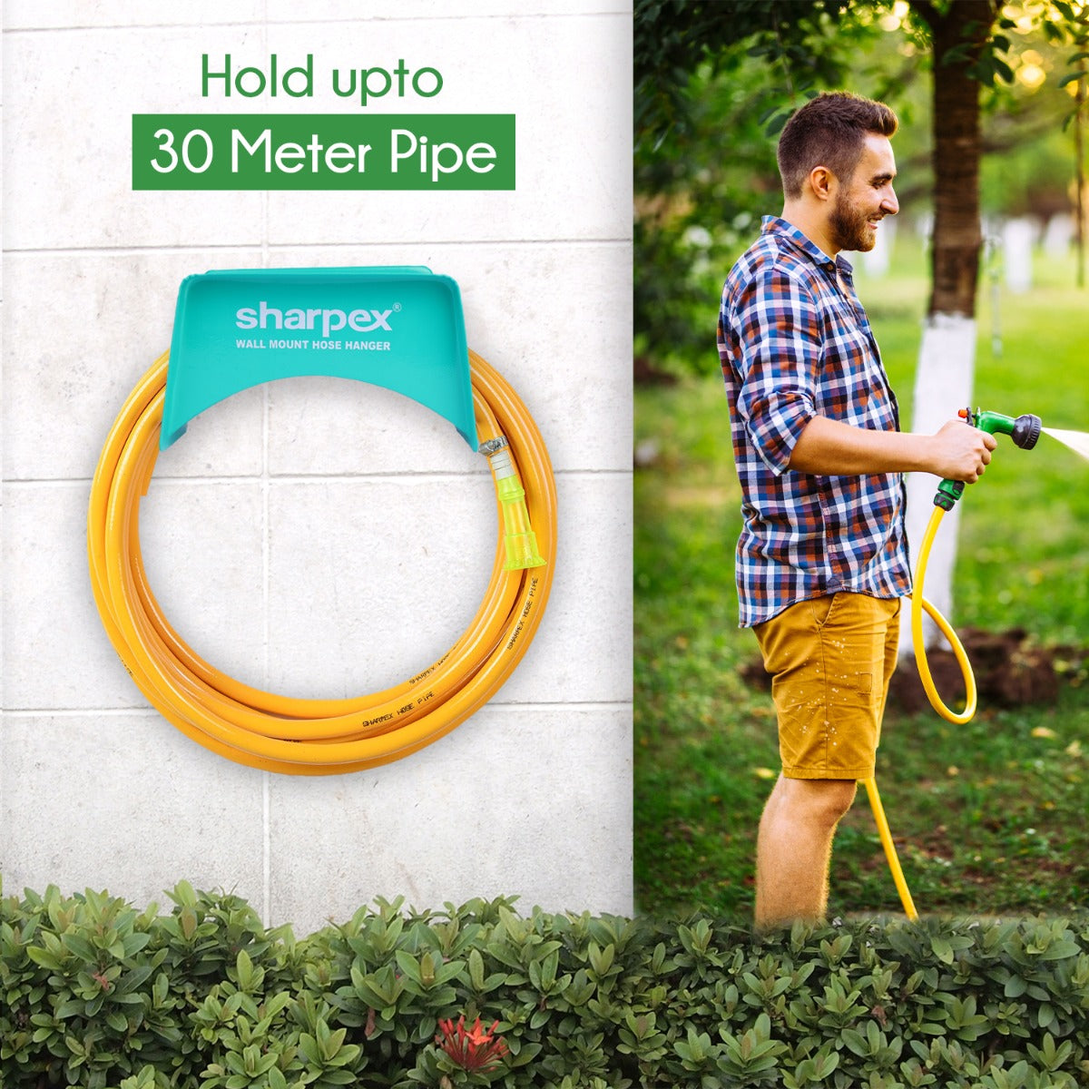 Heavy Duty Steel Portable Irrigation Watering Hose Holder Only (Ocean Green)