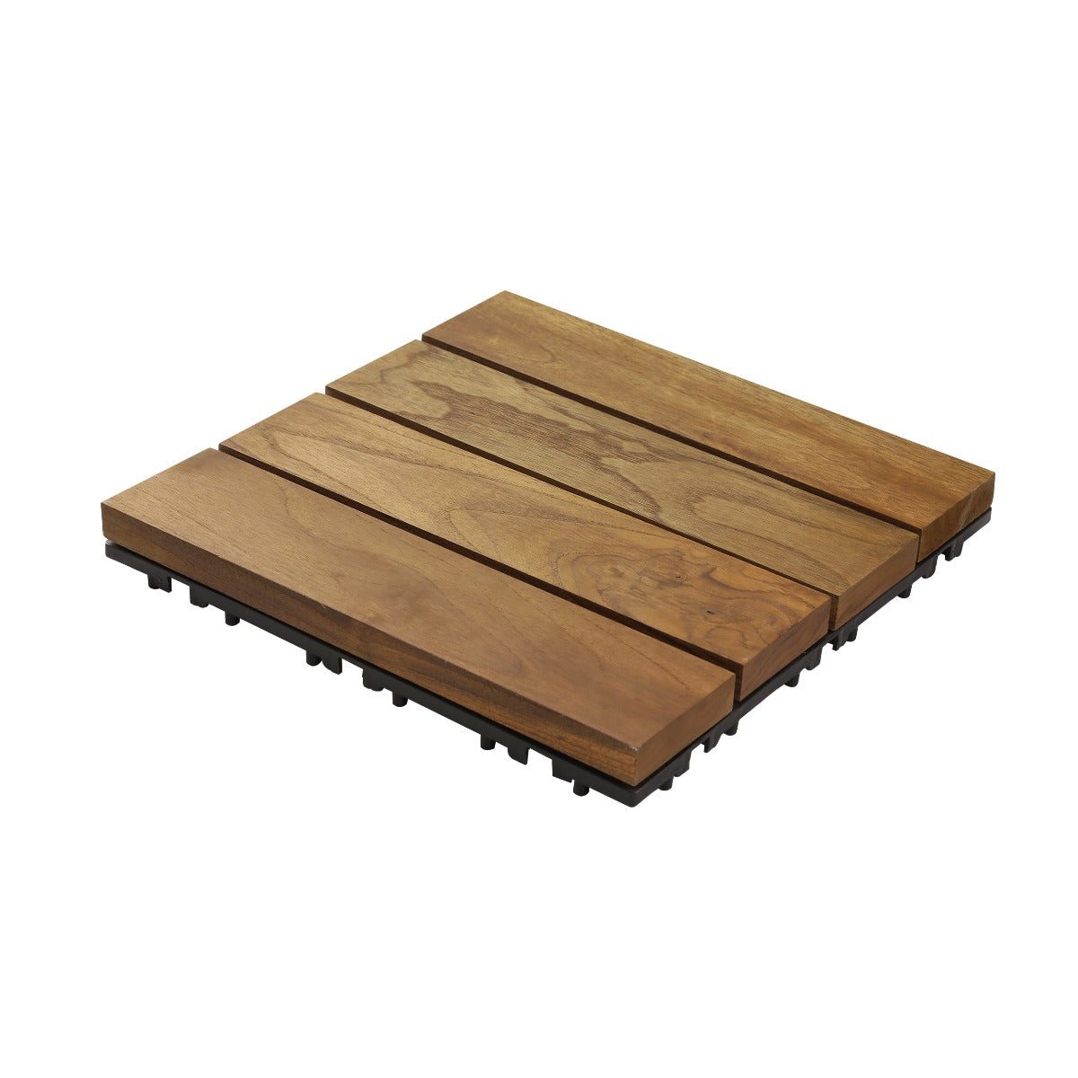 Sharpex Deck Tiles with Interlocking for Flooring, Patio, Balcony, Roof, Garden Composite Decking, Flooring Teak Wood, Water Resistant Flooring Tiles - Brown(1 PC)