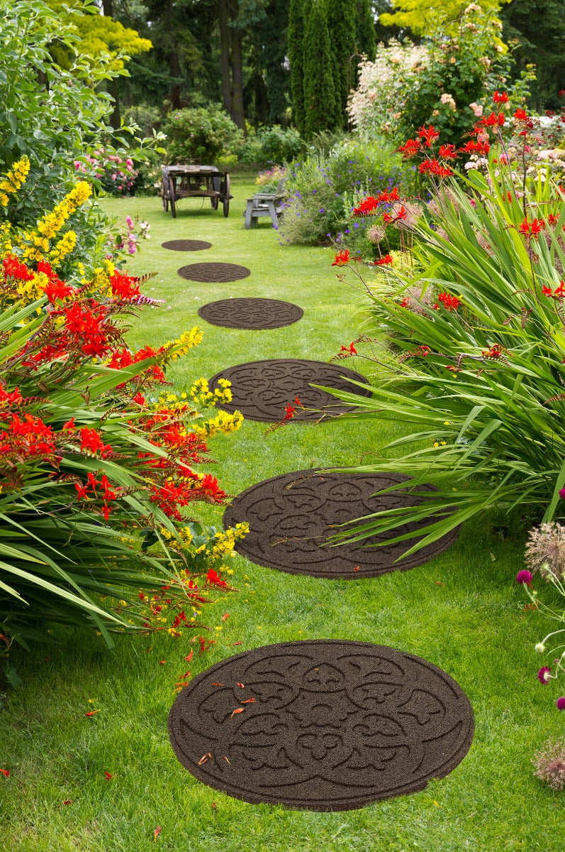 Sharpex Stepping Stones for Garden Scroll Grey Design Decorative Walkway for Outdoor Pathway, Lawn, Yard, Home, Landscaping Perfect Personalized Stepping Stones for Outdoor Pathway(SS-S-G-004)