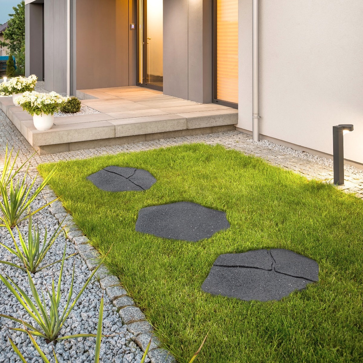 Sharpex Stepping Stones for Garden Walkway Stone Grey Design  Decorative Walkway for Outdoor Pathway, Lawn, Yard, Home, Landscaping Perfect Personalized Stepping Stones for Outdoor Pathway(SS-WS-G-006)