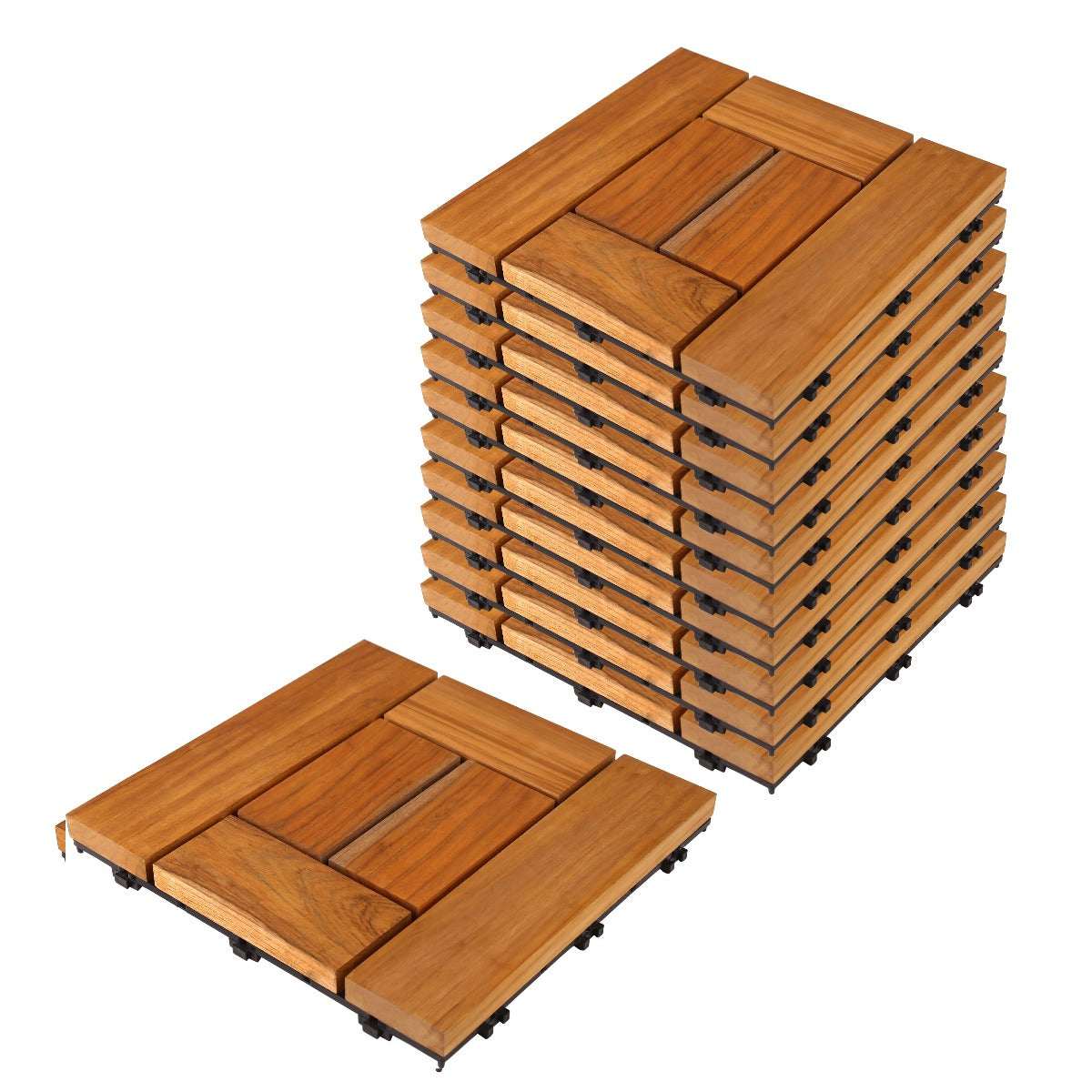 Teak Wood Deck Tiles - Brown (TIL-BR-001)