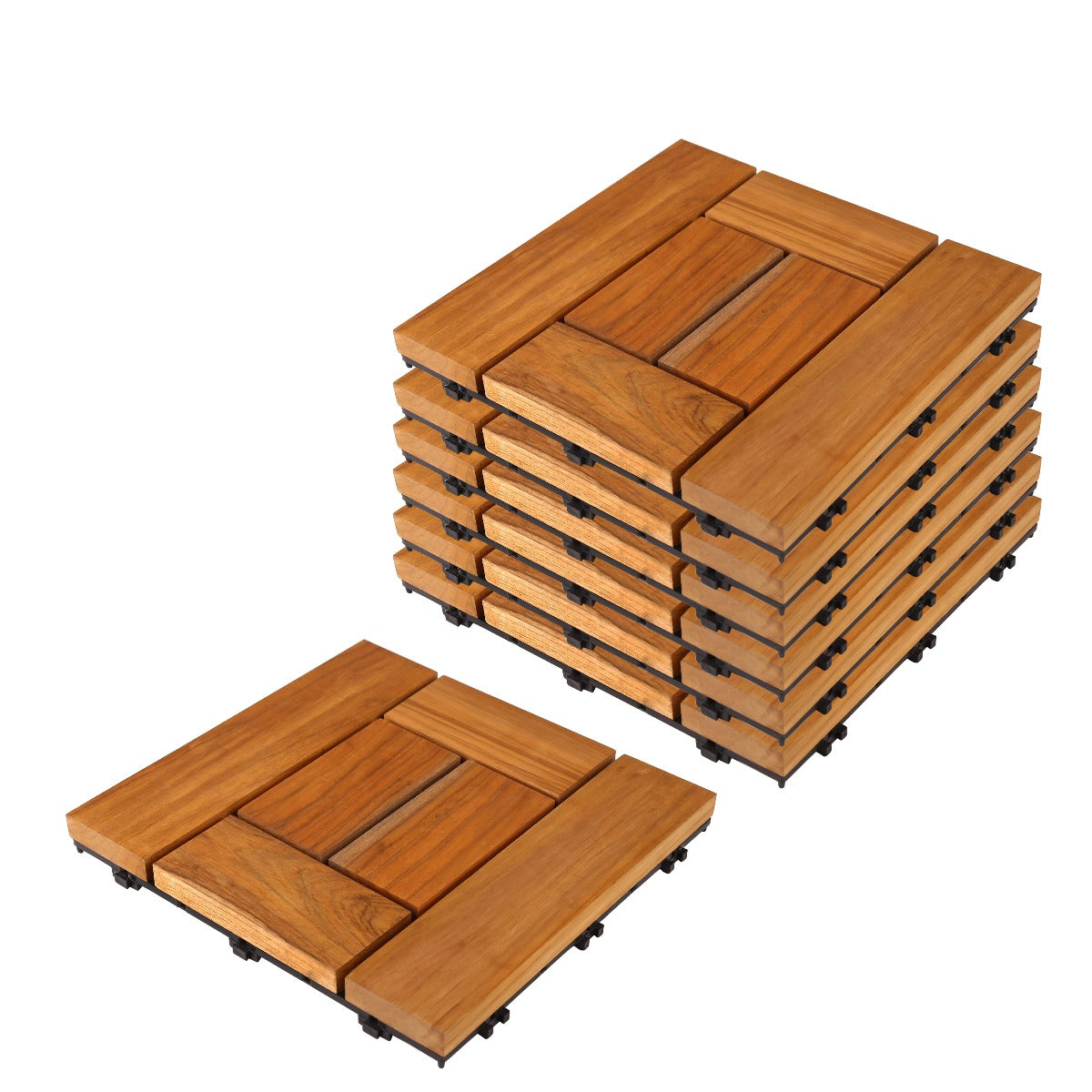 Teak Wood Deck Tiles - Brown (TIL-BR-001)