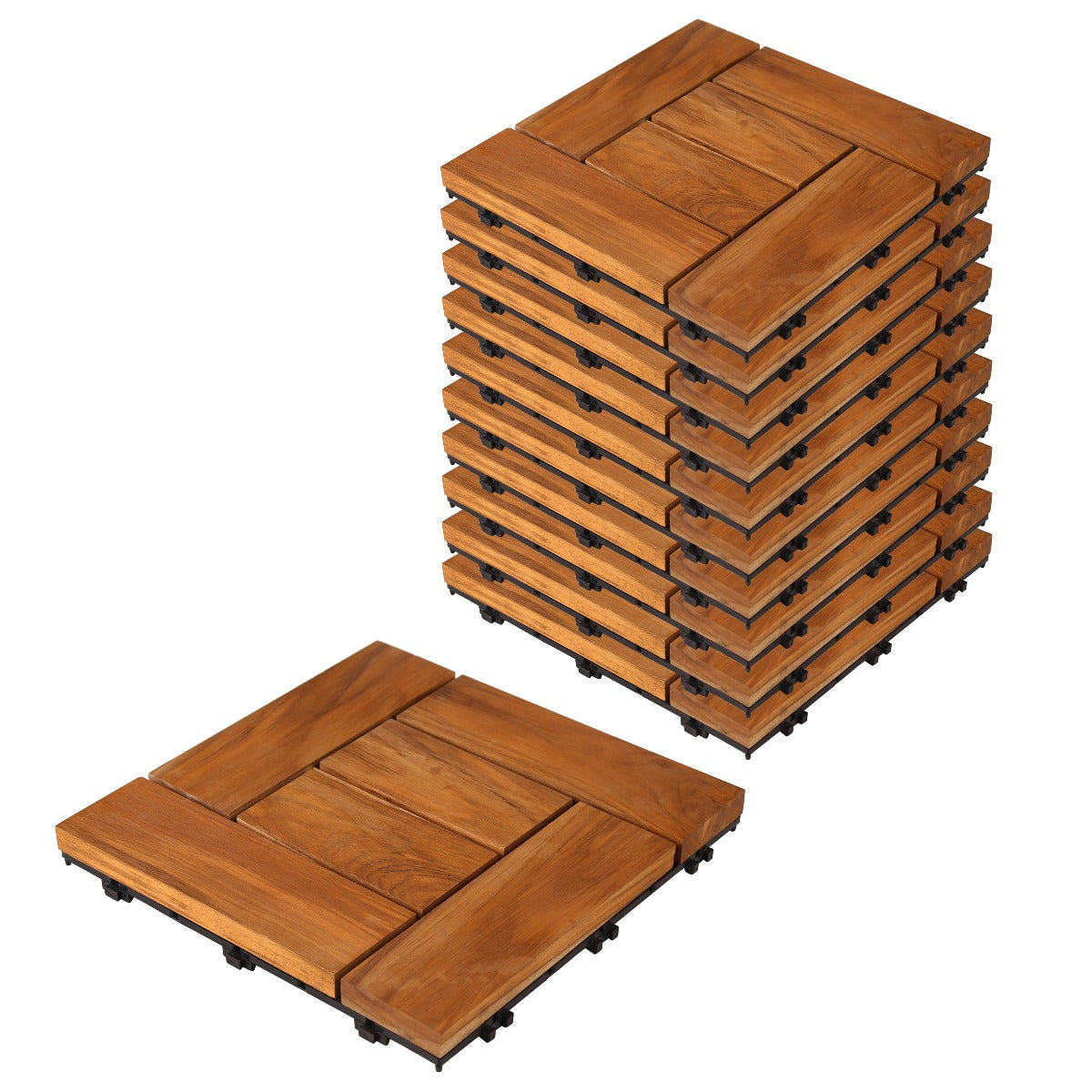 Teak Wood Deck Tiles - Brown (TIL-BR-002)