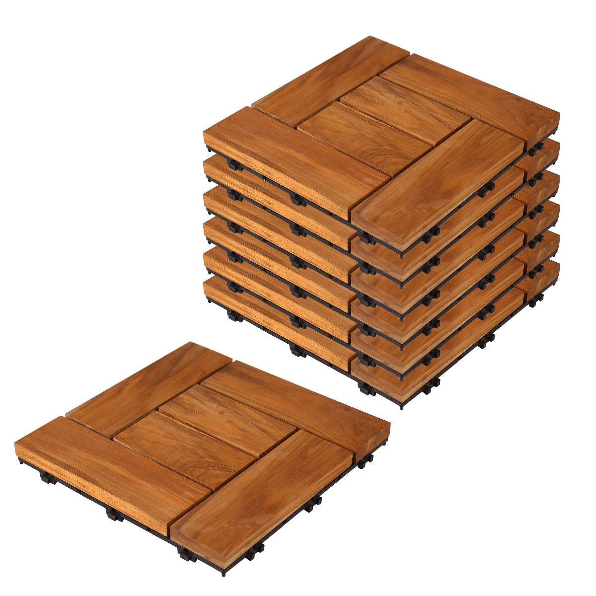 Teak Wood Deck Tiles - Brown (TIL-BR-002)