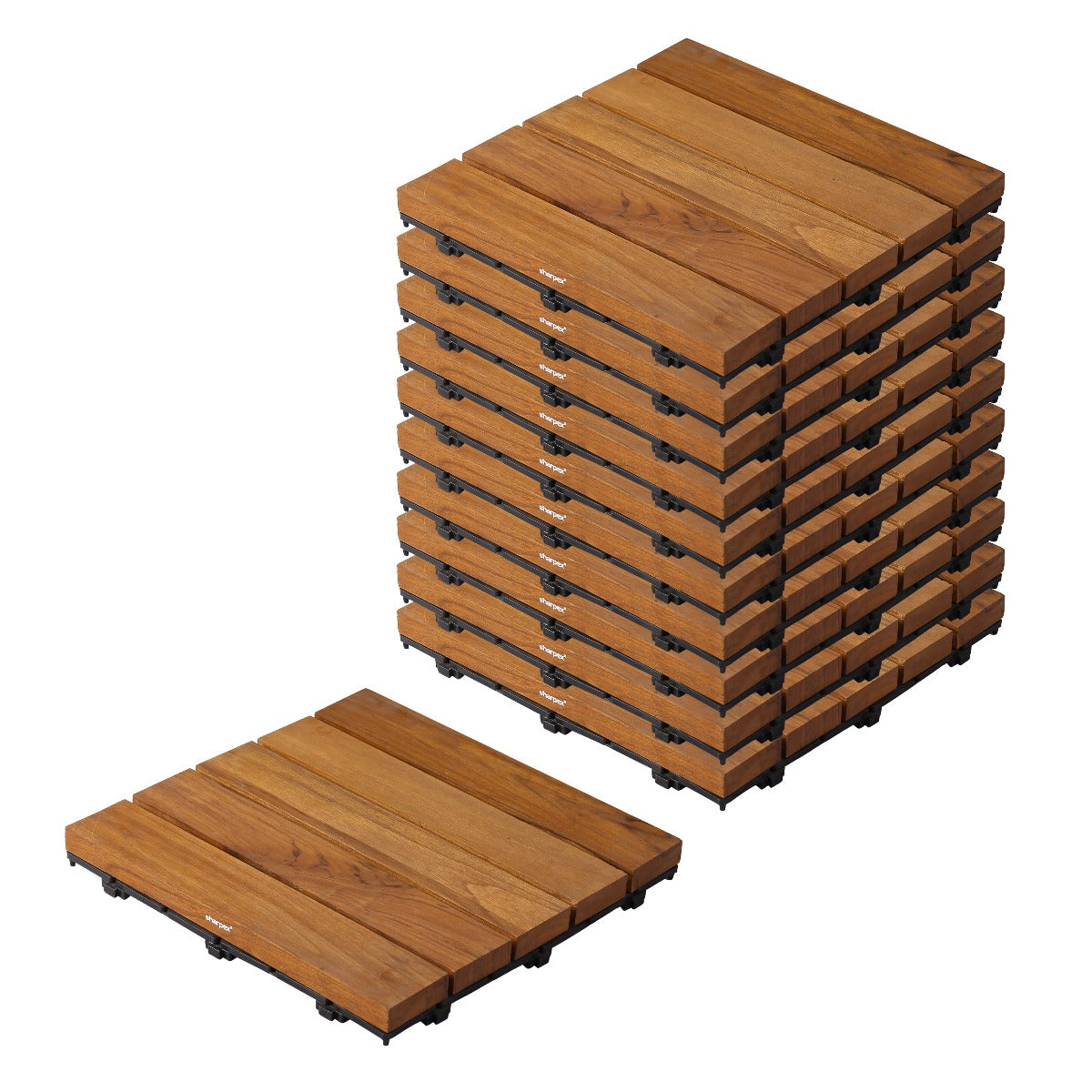Teak Wood Deck Tiles - Brown (TIL-BR-003)